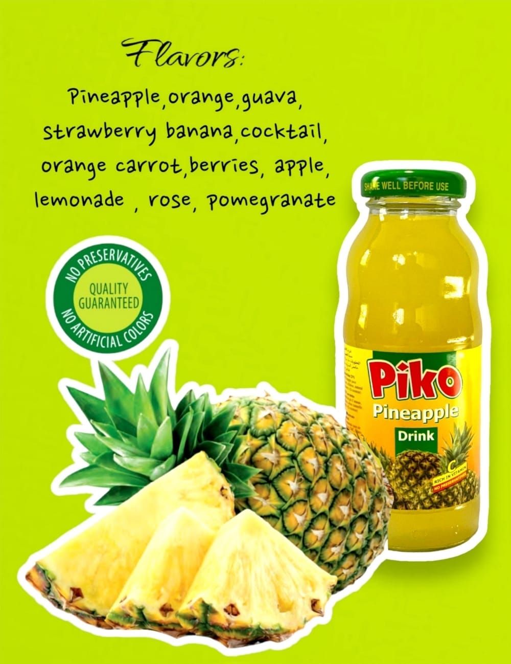 PIKO ORANGE CARROT GLASS 250ML X24 - 20318