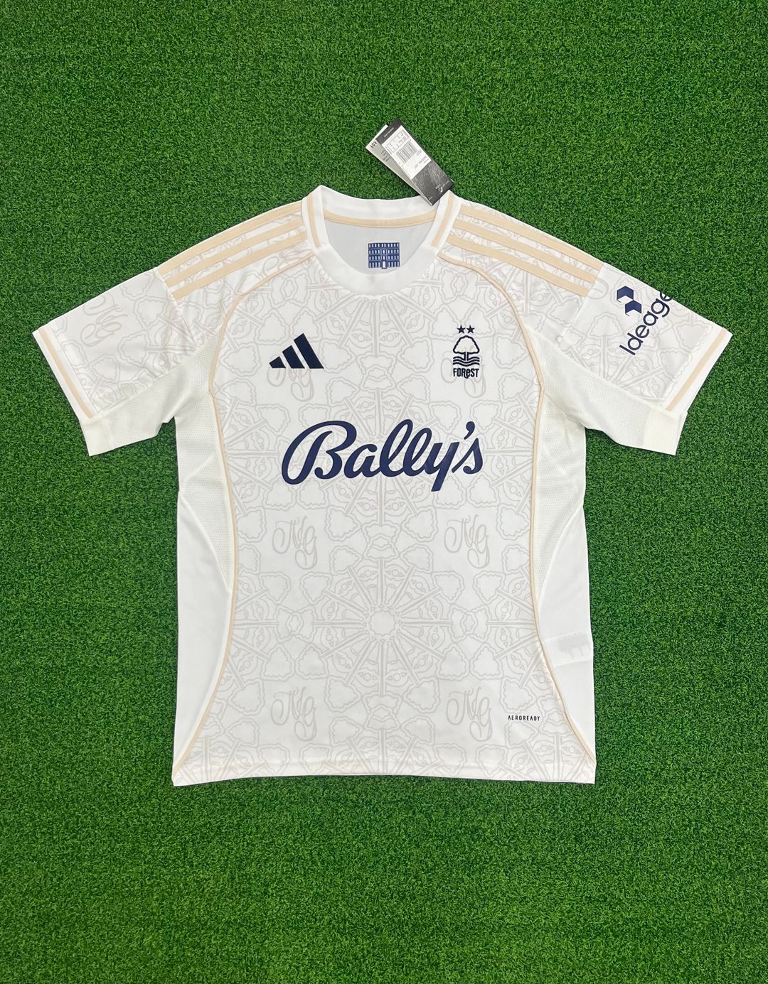 Nottingham Forest 2025/26 Away Shirt (Off-white / Orange / White)