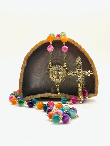 Rosario de ágata de colores