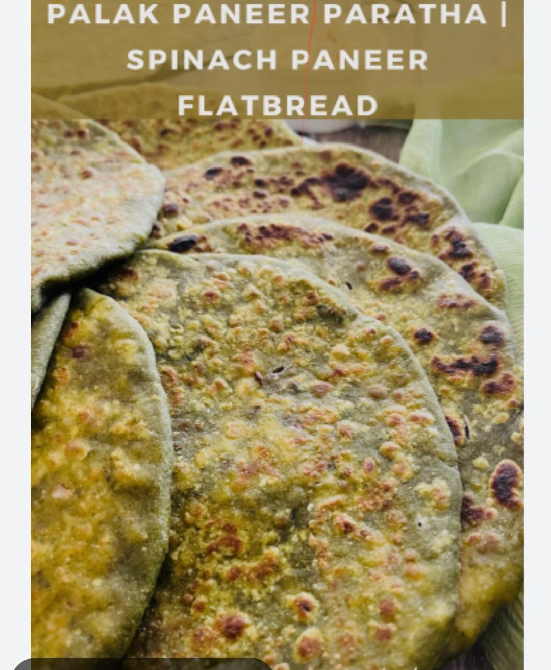 Palak Panner Parota 3 pcs 