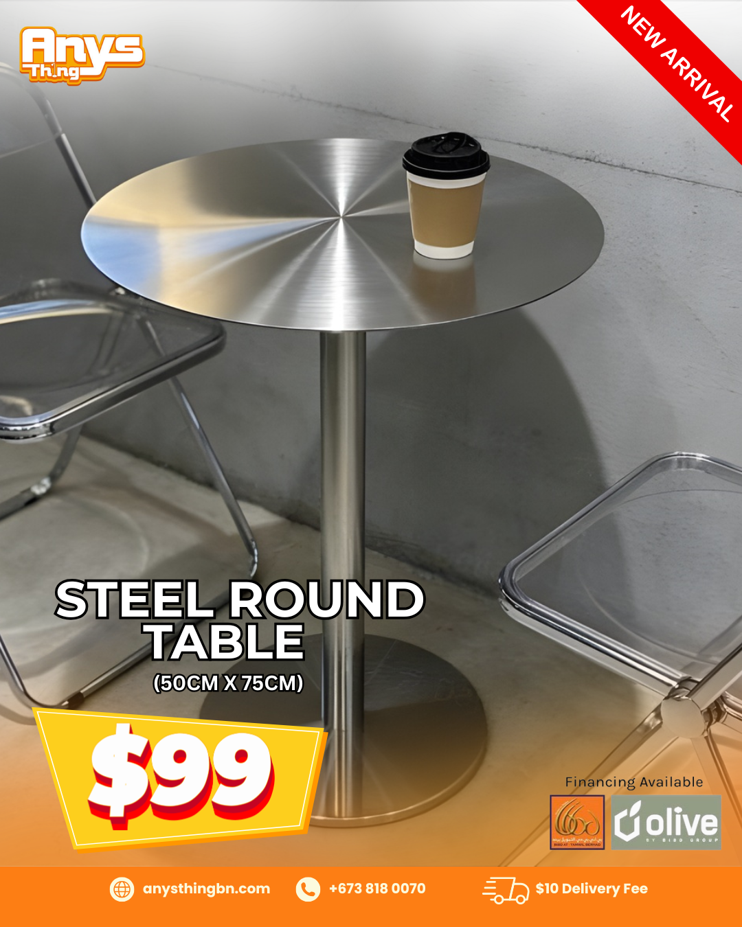 steel round table