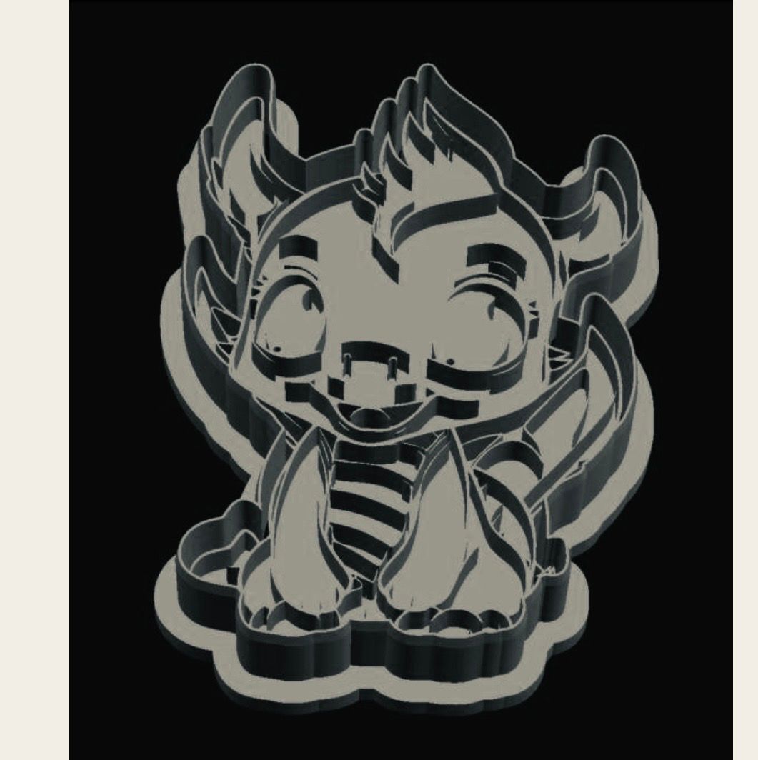 Dragon 2 Cookie Cutter and imprint 