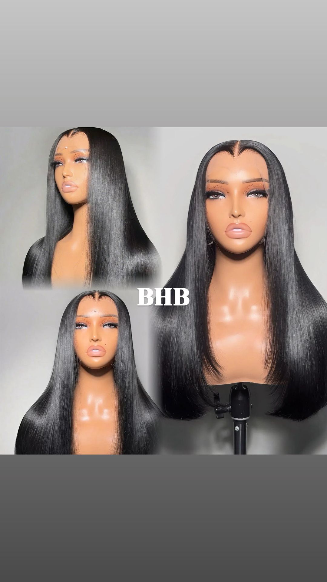 Wig straight 100% Virgin Hair -densité 300% 