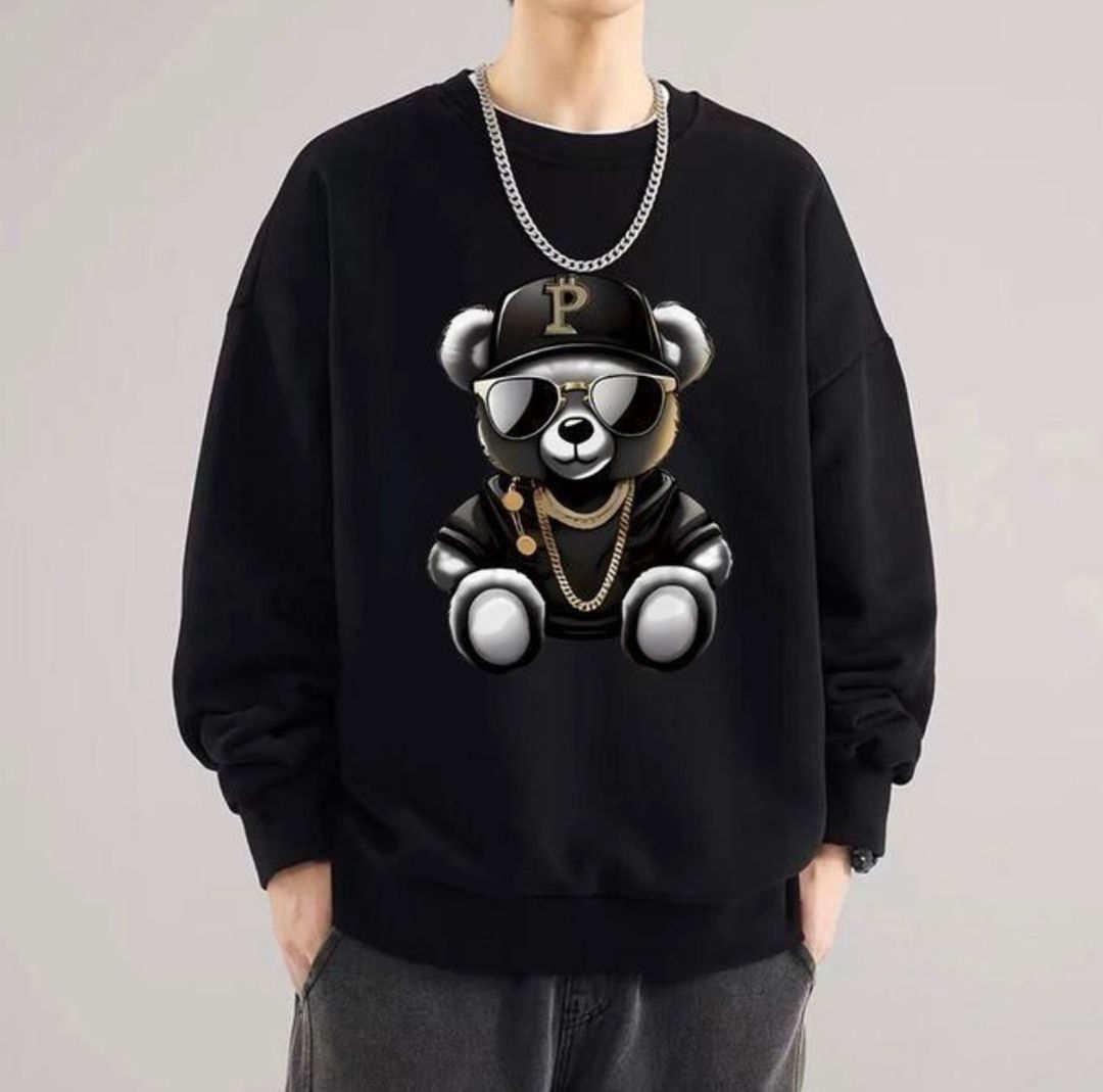 TOUPY Men’s Sweatshirt Casual Long Sleeve T - Shirt Pocket-Black