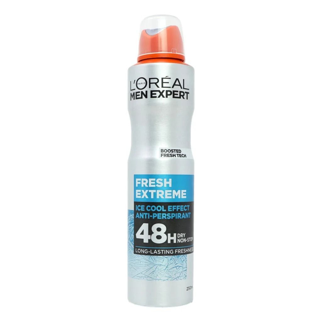 LOREAL PARIS MEN EXPERT FRESH EXTREME 48H SPRAY DEODORANT ICE COOL EFFECT لوريال باريس مين إكسبرت فريش إكستريم بخاخ مزيل العرق
