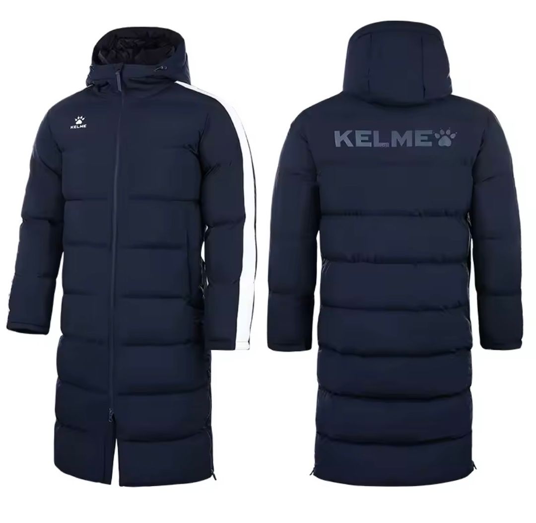 KELME Men Winter Jacket Long Sports Training Hooded