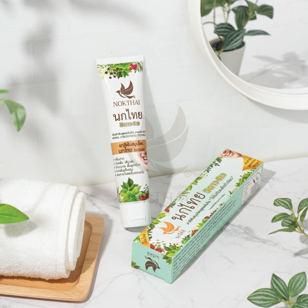 معجون الأسنان العشبي المركز | NOKTHAI Herbal Toothpaste 5 Star 4A