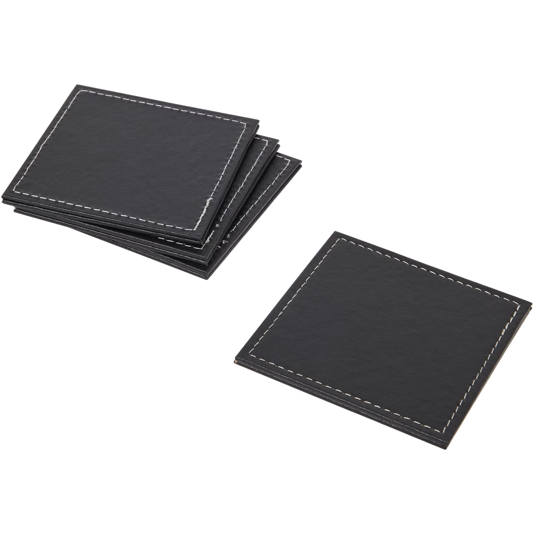 Sous-verres en similicuir 10*10cm, Lot de 4 unités