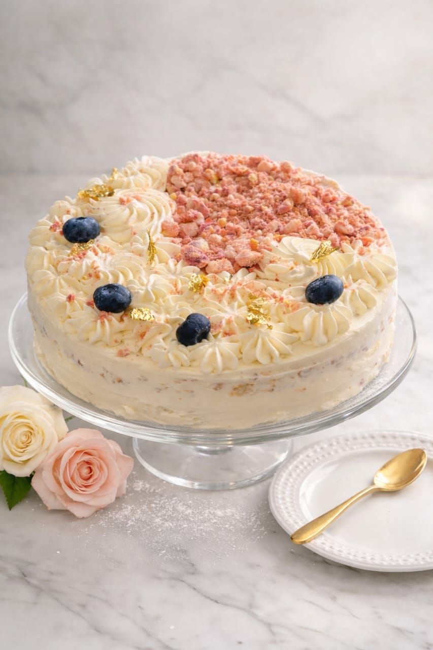 GÉNOISE MOUSSE AU CHOCOLAT BLANC ET BAIES DE SAISON