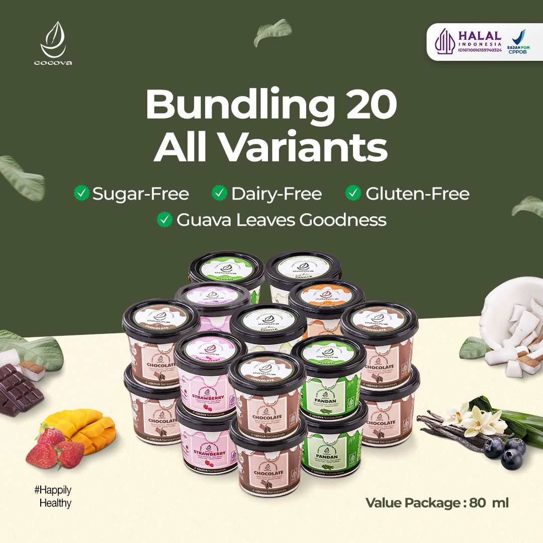 COCOVA Bundle of 20 Value Package 80 ml - Paket 20 pcs Semua Varian