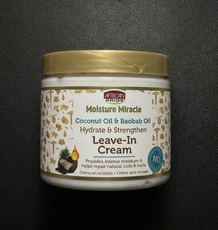 African Pride Moisture Miracle Coconut Oil And Boabab Oil Leave In Cream