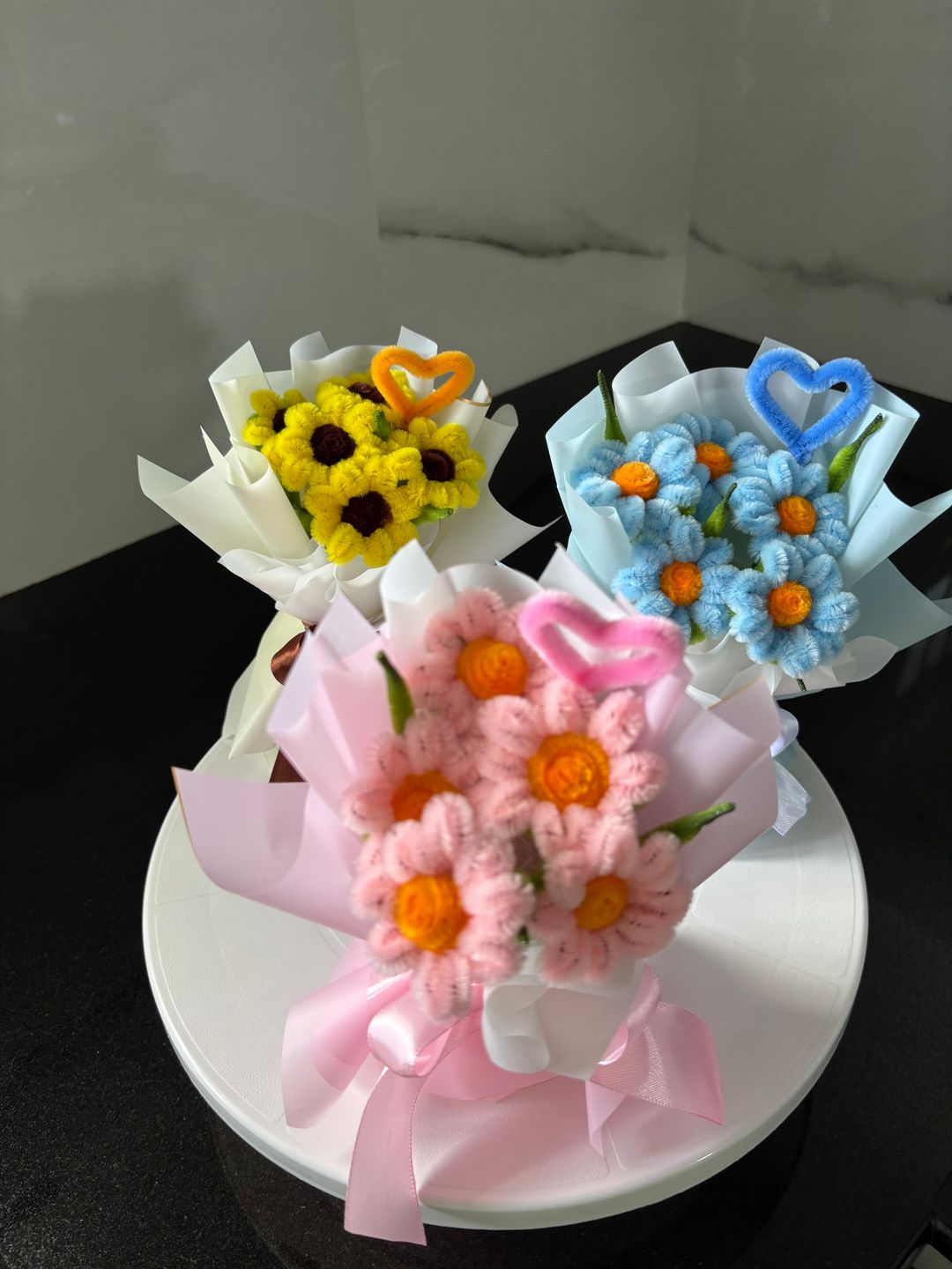 3 mini standing bouquets bundle