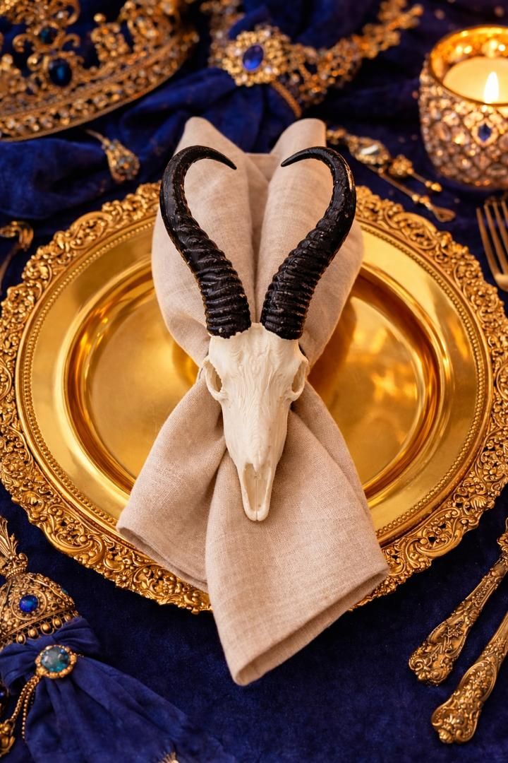Springbok Skull Napkin Rings  