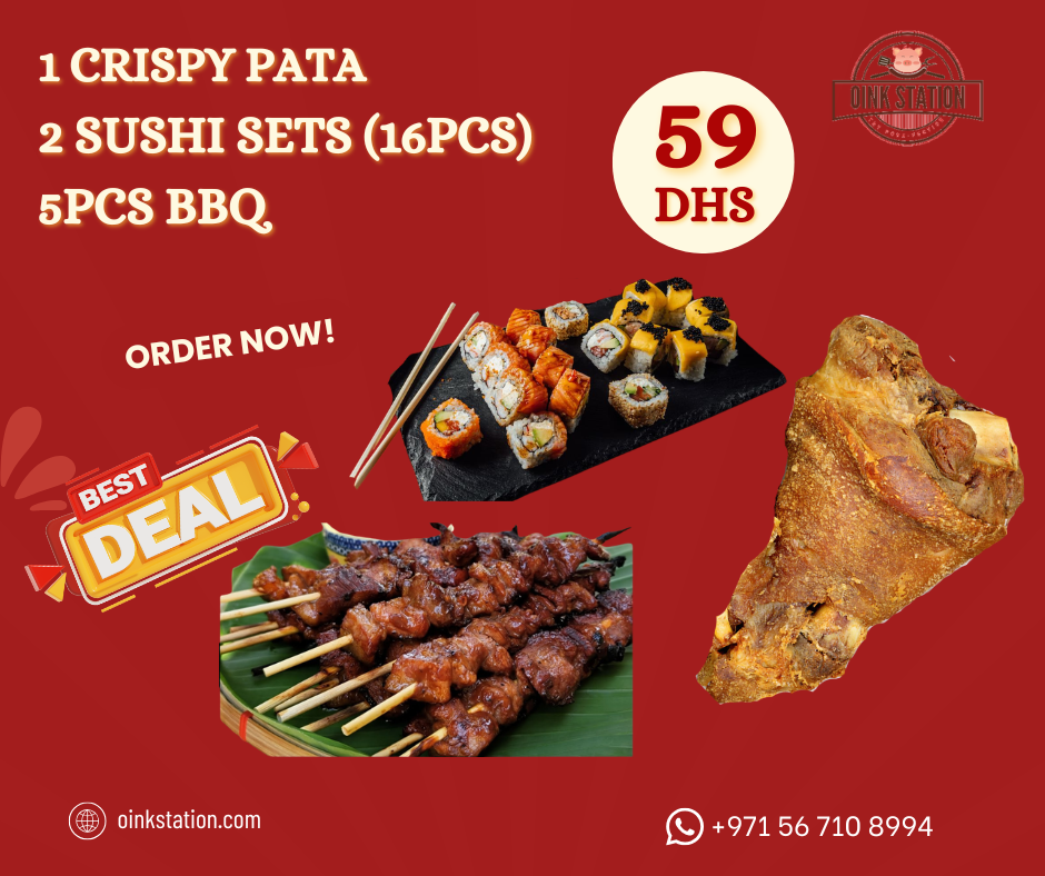 CRISPY PATA + 2 SUSHI SETS (16PCS) + 5PCS BBQ