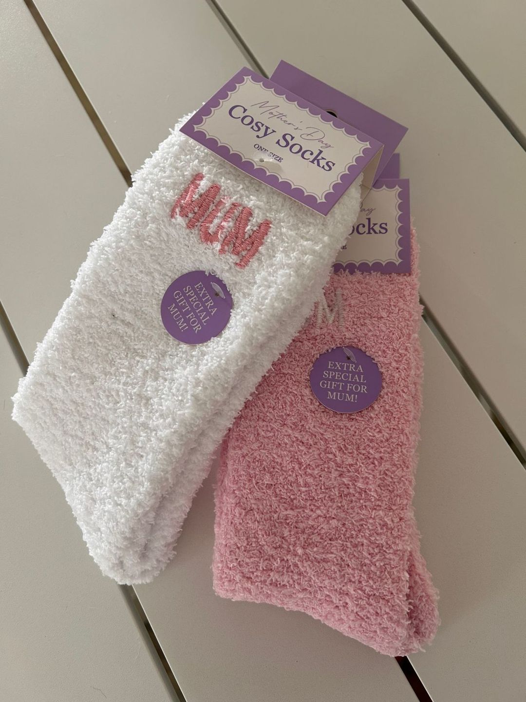 Mother's Day Embroidered Cozy Socks - 1pair
