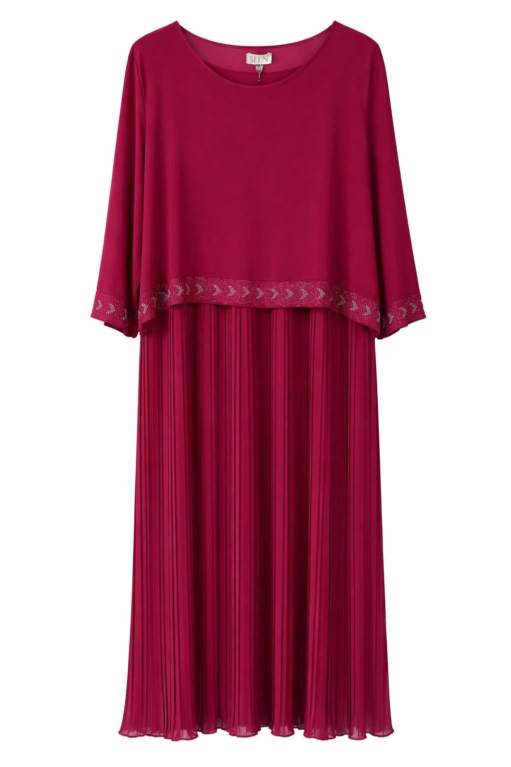 Maroon Pleated Dress