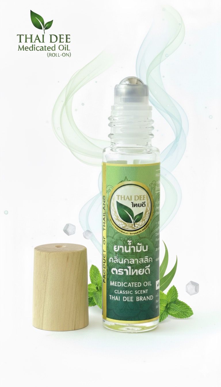 رول زيت الأعشاب العلاجي 10 مل | Thai Dee Medicated Oil (Roll-on)
