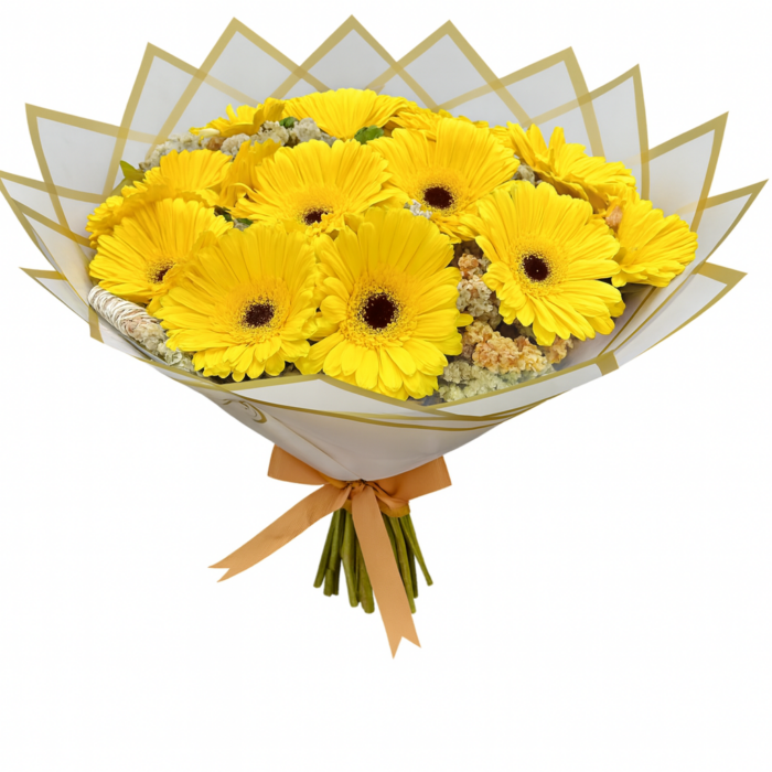 🌼 Gerbera Amarilla | Ramo de 20 Gerberas Frescas