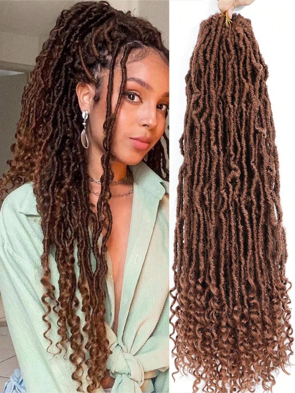 1Pack New Faux Locs Crochet Hair, Long Soft Locs Crochet Braids Hair With Curly Ends, Natural Black Synthetic Bohemian Locs Braiding Hairextensions For Gifts (12 Strands/Pack 30#)