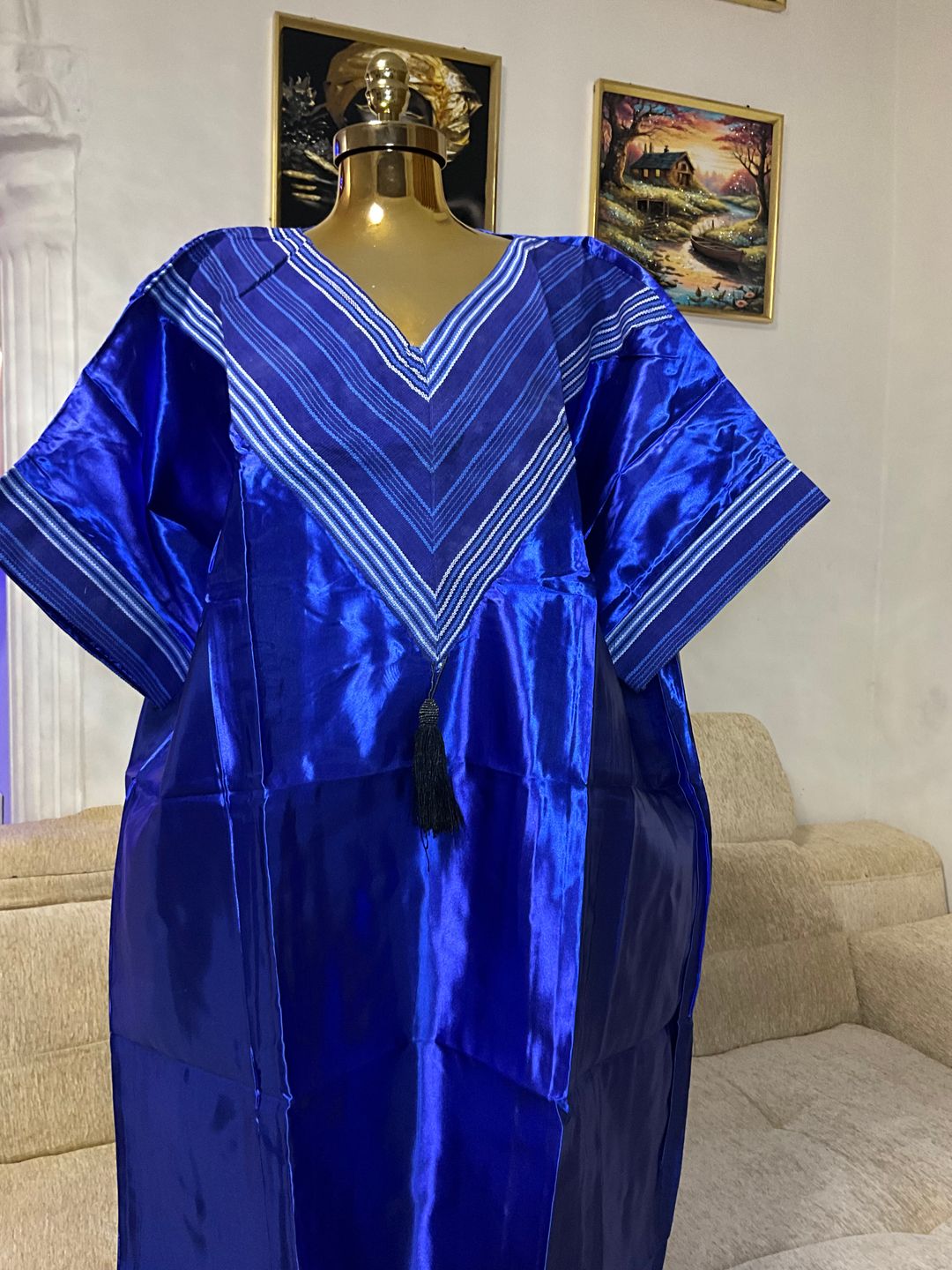Blue - Mikado Aso Oke Bubu Kaftan