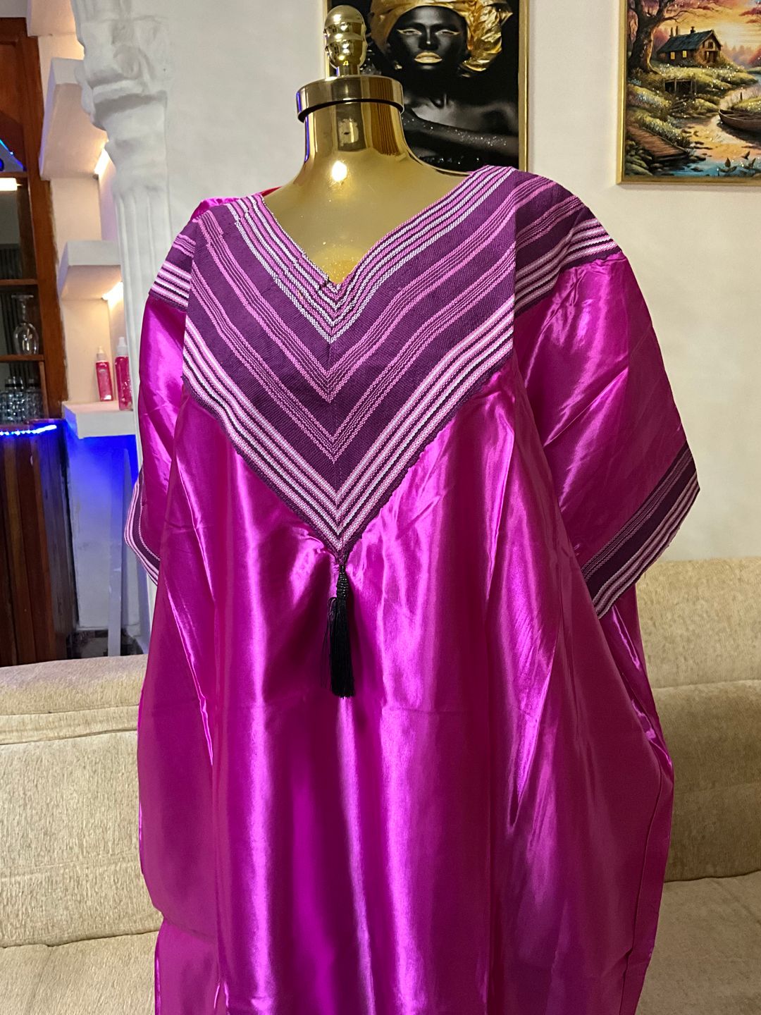 Pink - Mikado Aso Oke Bubu Kaftan