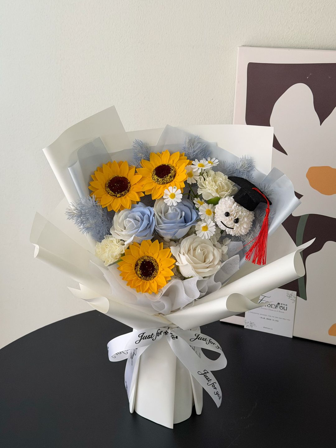 (GP033) Graduation Ping Pong Soap Flower Bouquet 