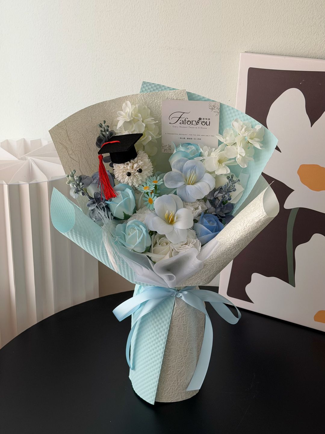 (GP035) Graduation Ping Pong Soap Flower Bouquet  