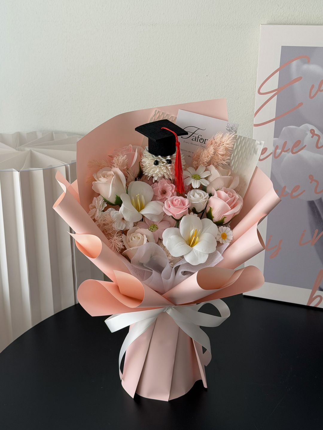 (GP036) Graduation Ping Pong Soap Flower Bouquet  