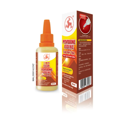 3 Leg Povidone Iodine Dropper Bottle 60ml