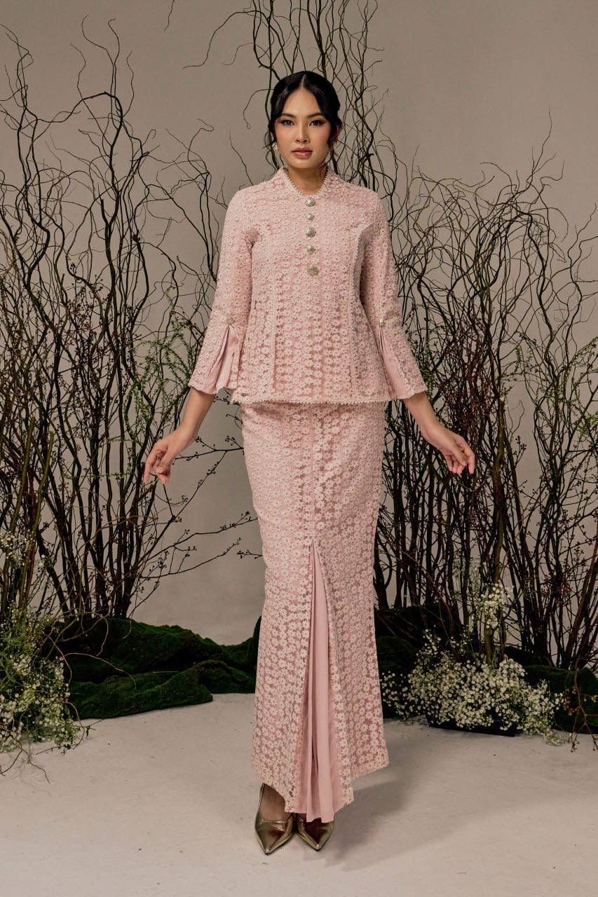 SD Raya 2026 ~ Elaina Modern Kurung - Dusty Rose