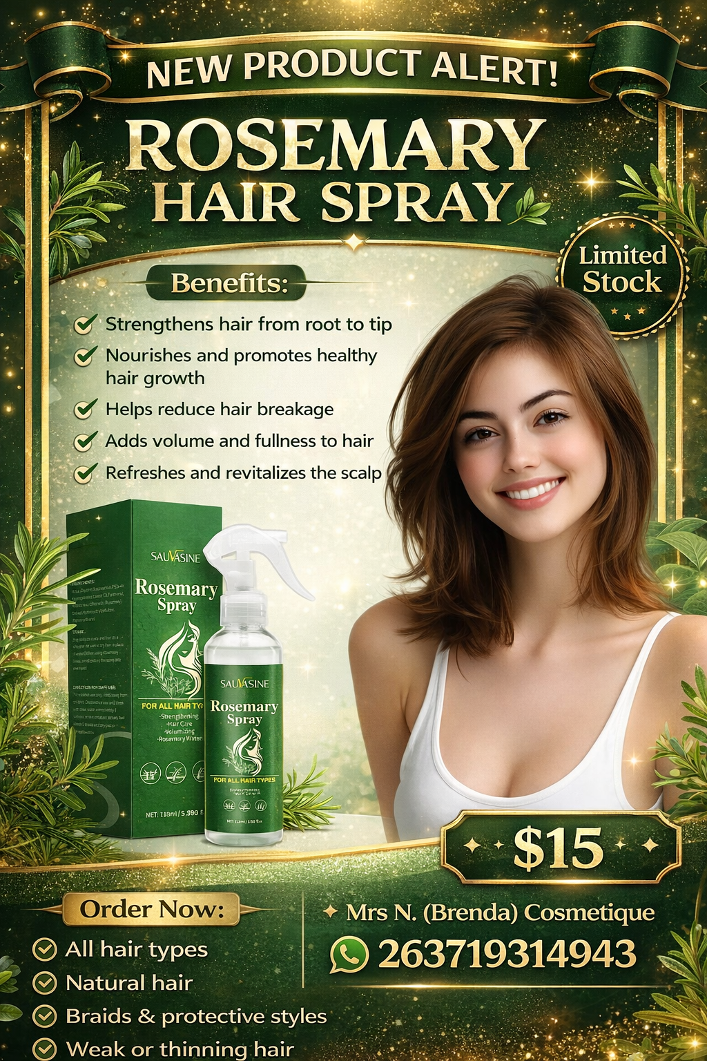 Rosemary Leave in Spray