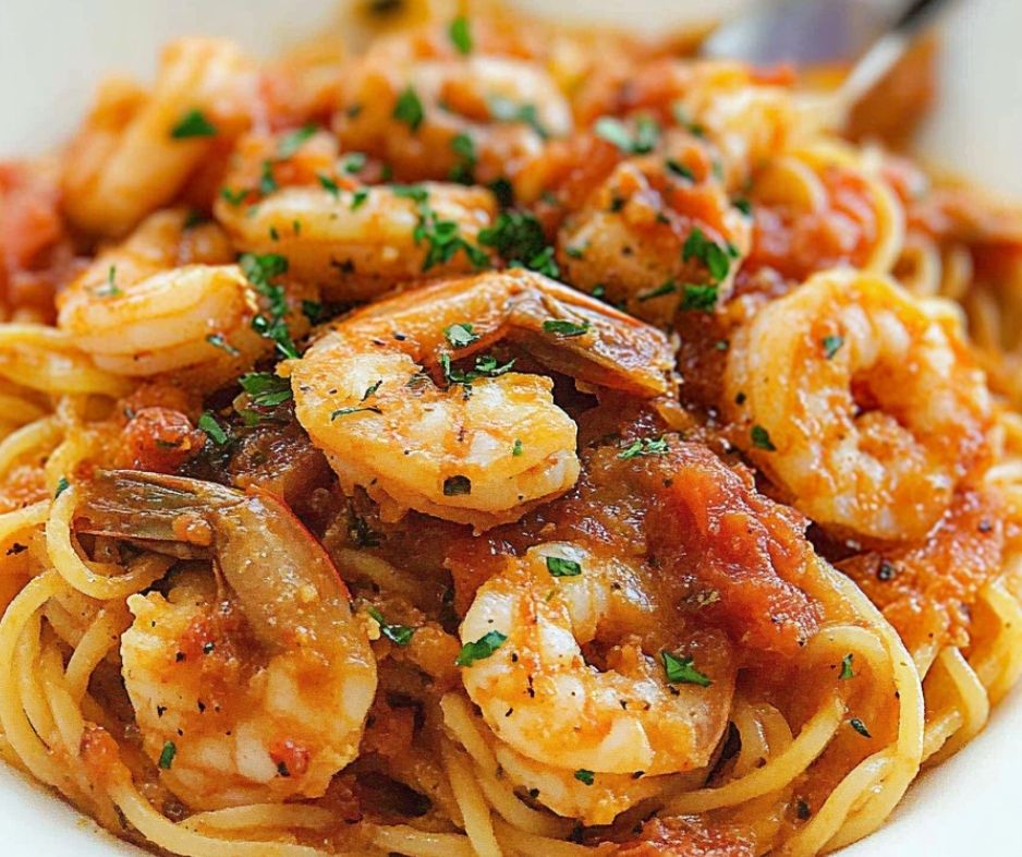 Spaghettis aux Crevettes 