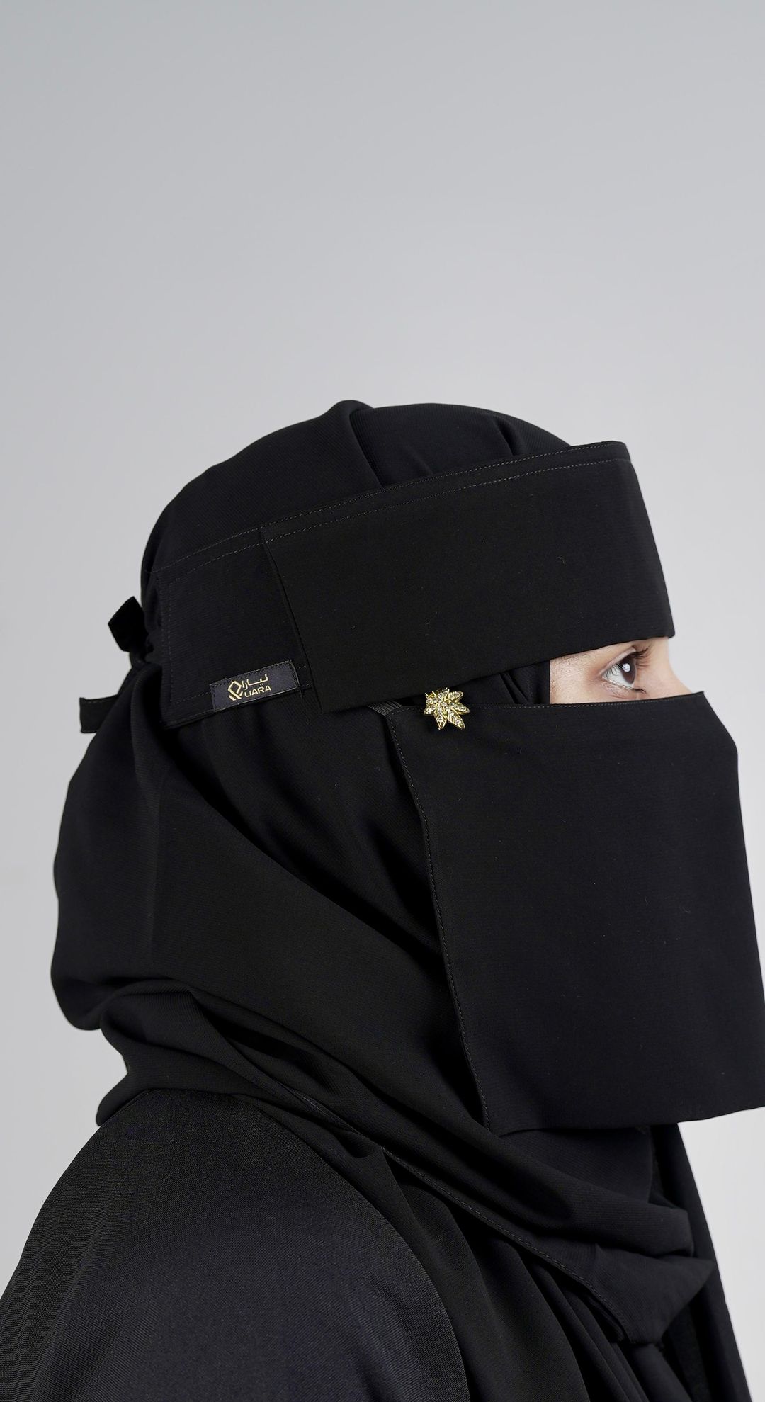 Mini small Double Layer Niqab with leaf locket (6 inch X 12 inch)