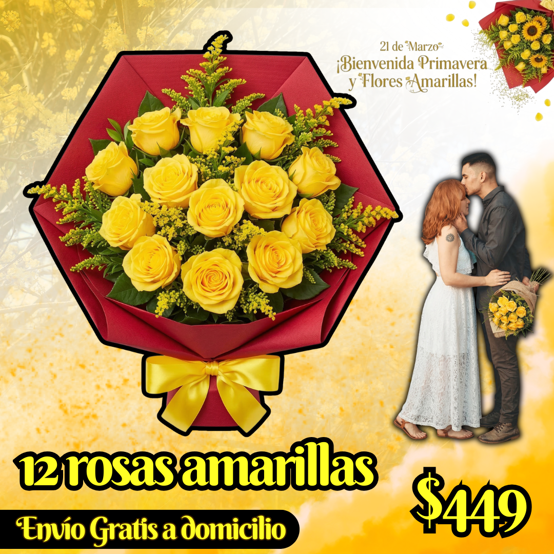 24 rosas amarillas