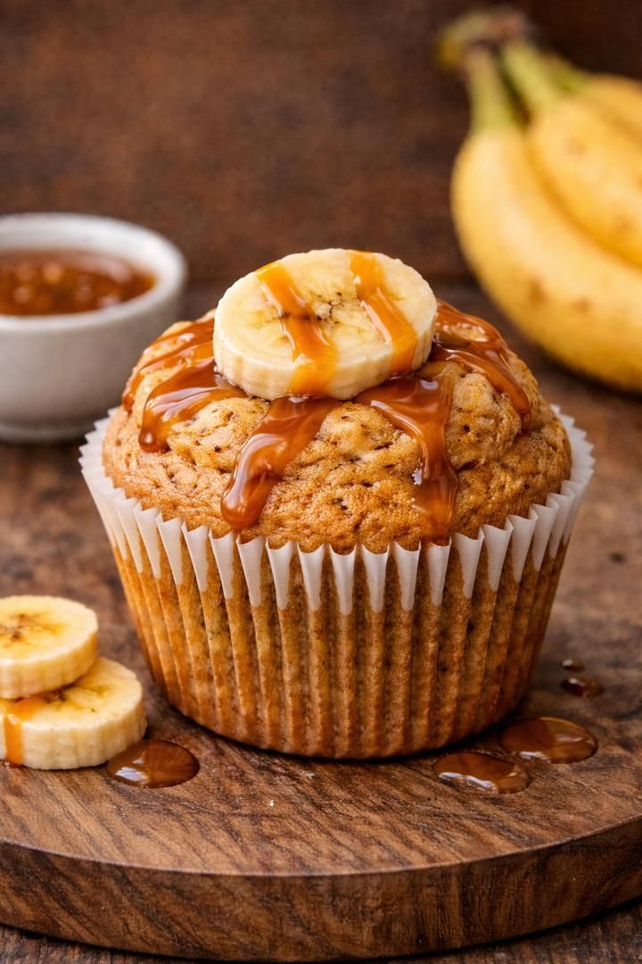 MONDAY (afternoon snack) - Vegan Banana Cupcake with Caramel & Spices