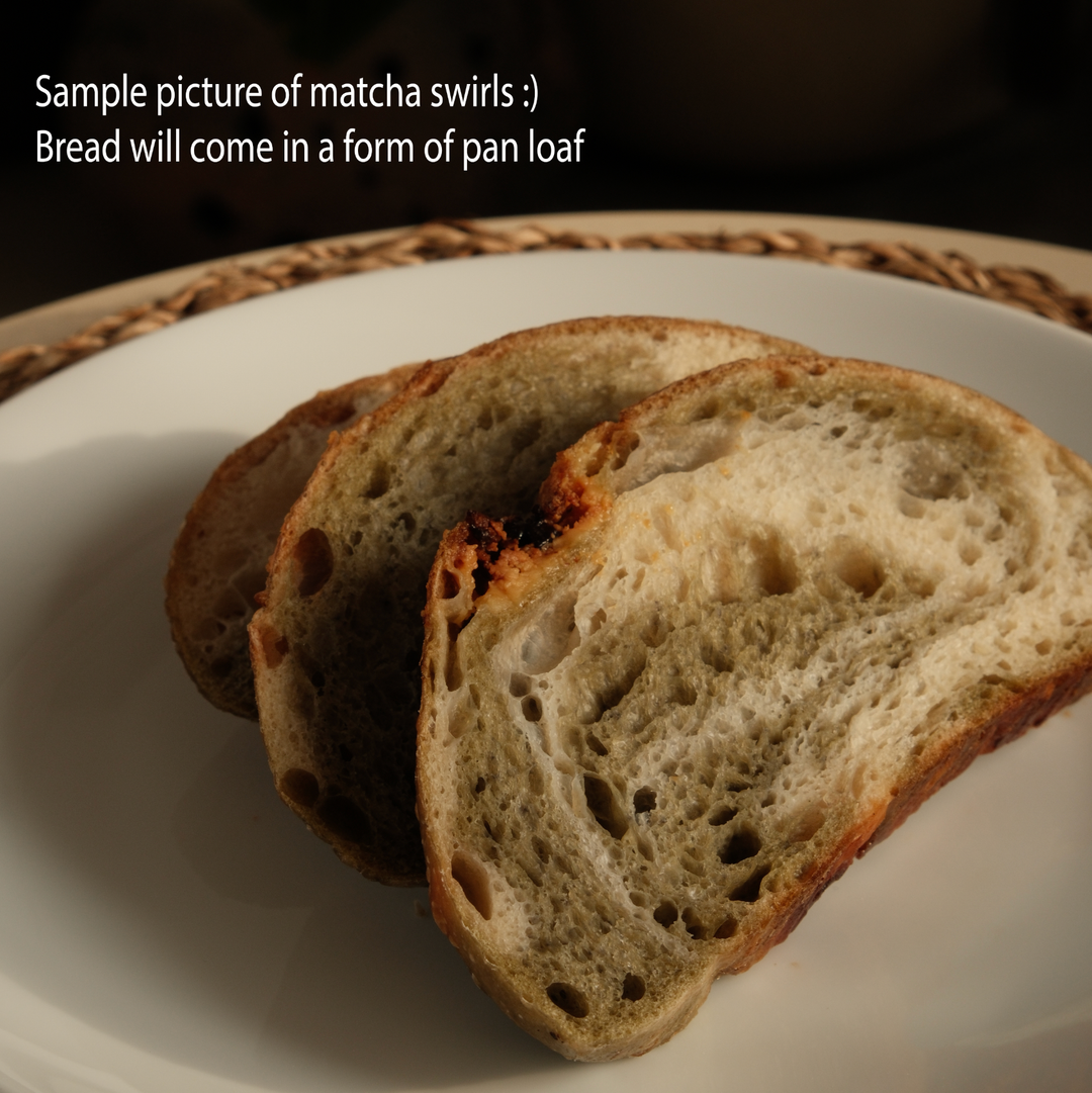 Matcha & White Chocolate - 350g Pan Loaf of Sourdough (Pick up at Boon Keng)