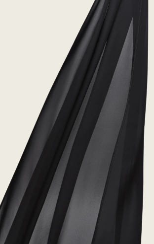Liara Premium Black Chiffon 2 M / 80 cm