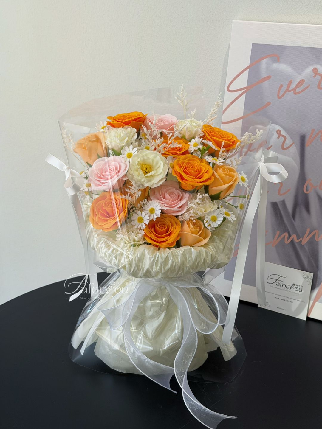 Orange Soap Flower Mixed Transparent Bouquet | 泡泡花束  