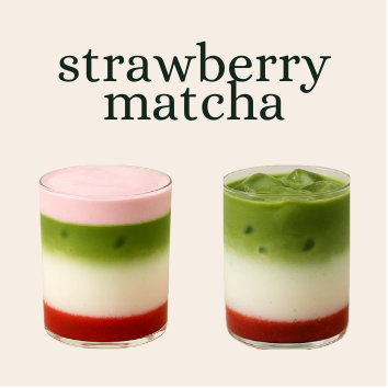 Double Strawberry Matcha Latte (Iced)