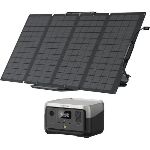ECOFLOW Solar Generator RIVER 2, 256Wh Portable Power Station with 110W Solar Panel