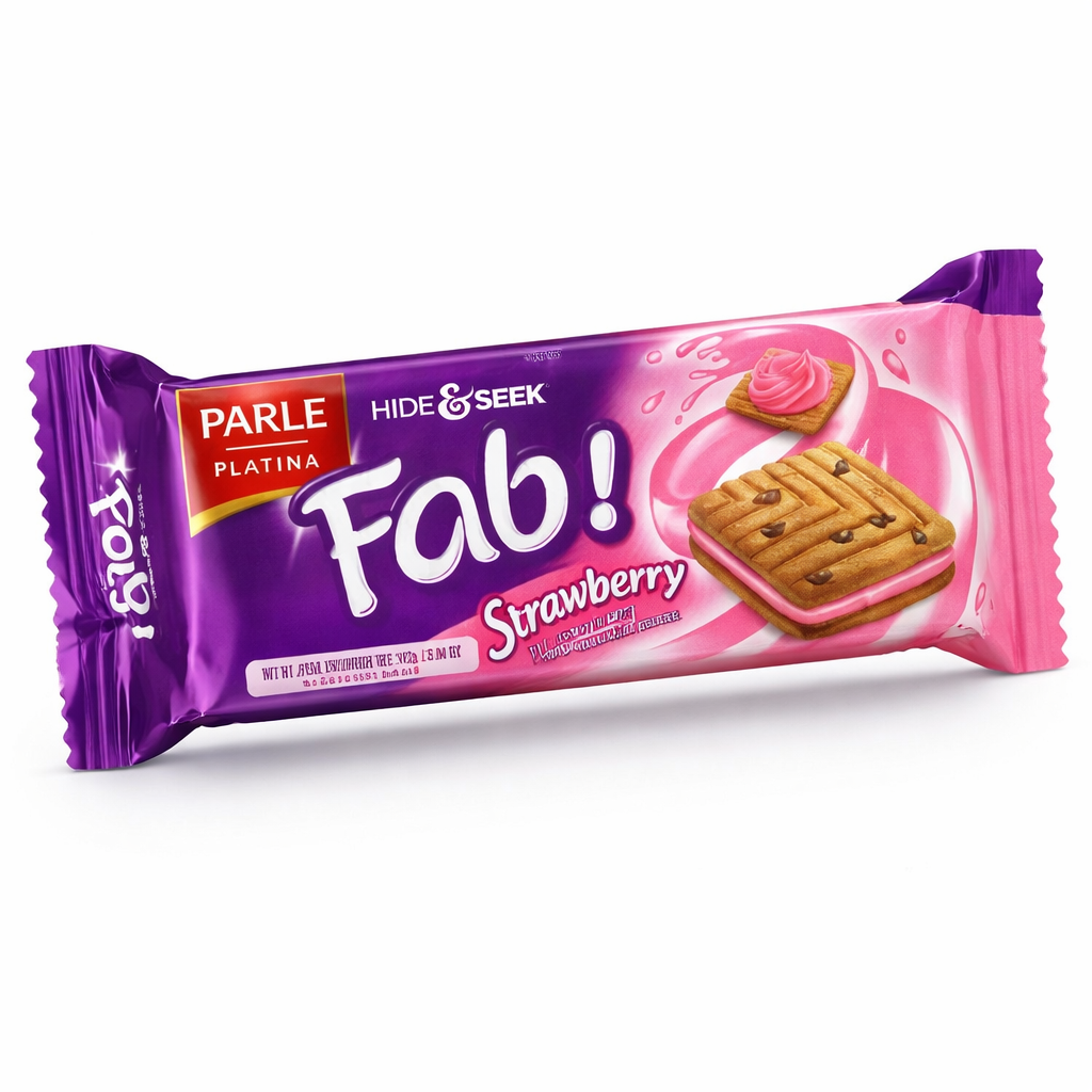 Parle Fab Strawberry Biscuits 112g