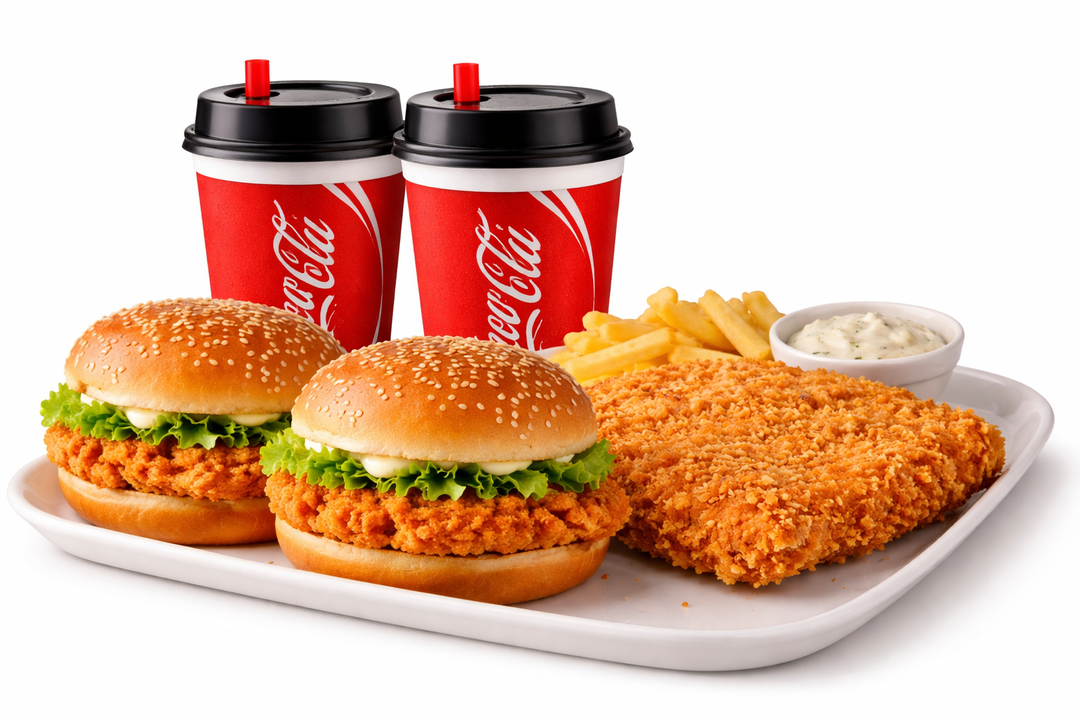 Drumstick Burger x 2 + Chicken Chop + Cola x 2