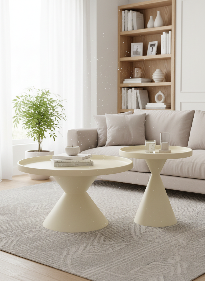 10500072 - IVORY COFFEE TABLE SET