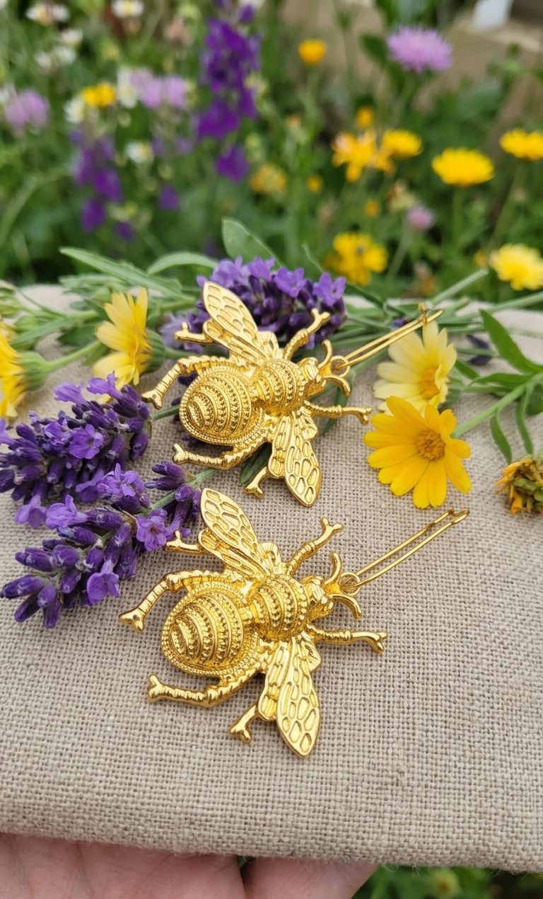 Aretes de Abeja Dorados 