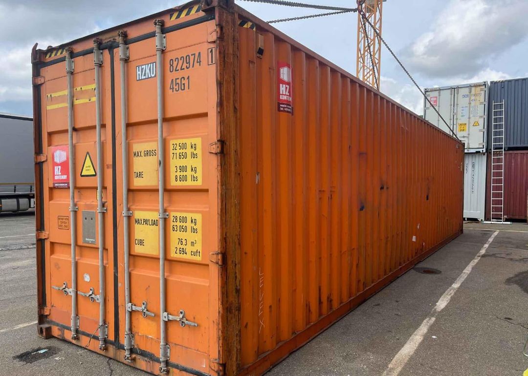 Contenedor de 40 pies High Cube de segunda mano – Almacenamiento