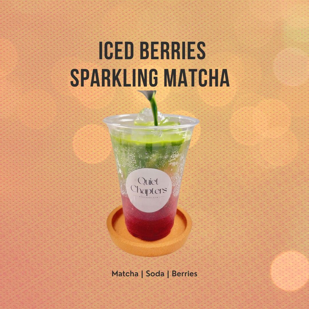 Iced Strawberries Soda Matcha