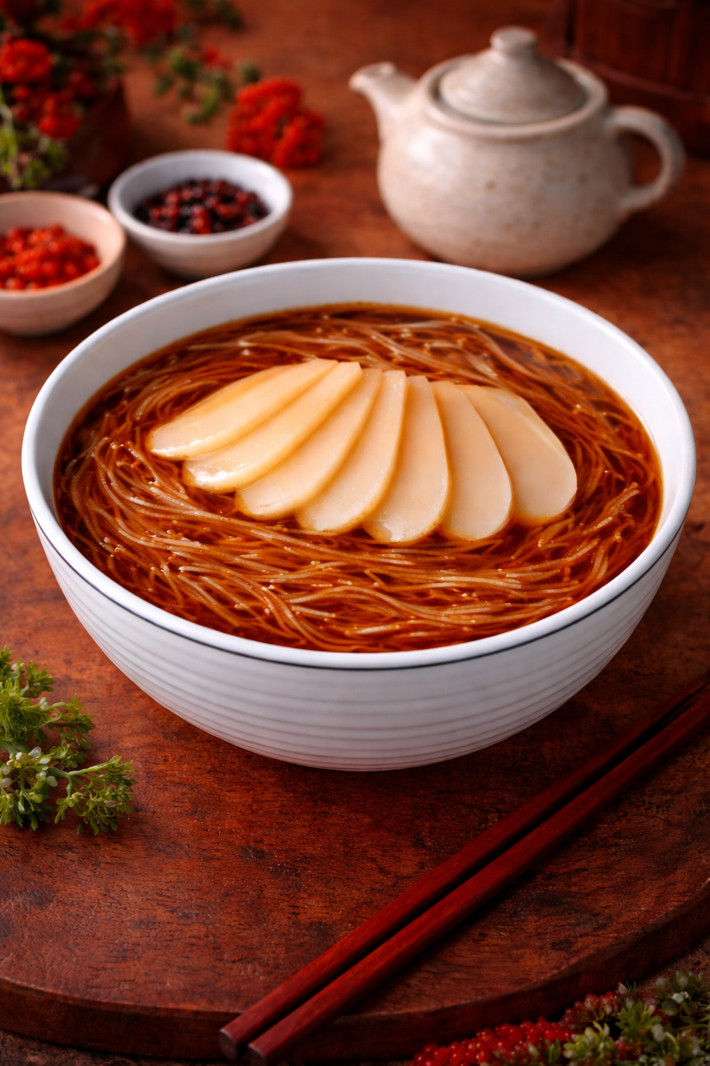 Abalone Slice Mee Sua (鲍鱼片面线)