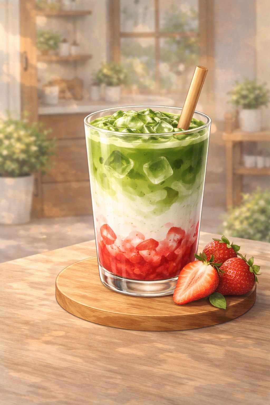 Strawberry Matcha Latte