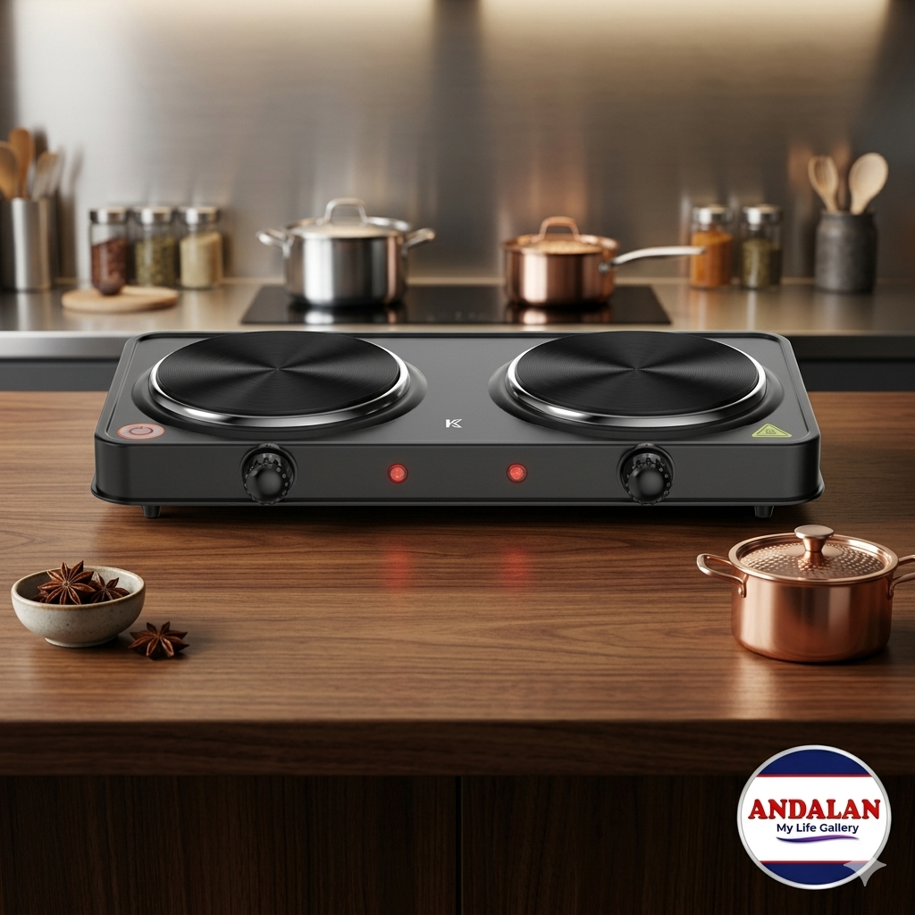 KRIS Kompor Listrik 2 Tungku 1000W (500/Tungku)