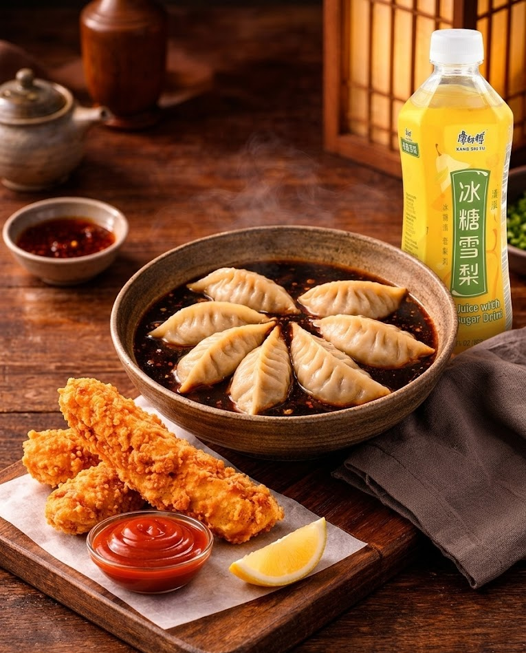 VS - Cabbage and Pork Dumplings Soup (包菜猪肉水饺汤)